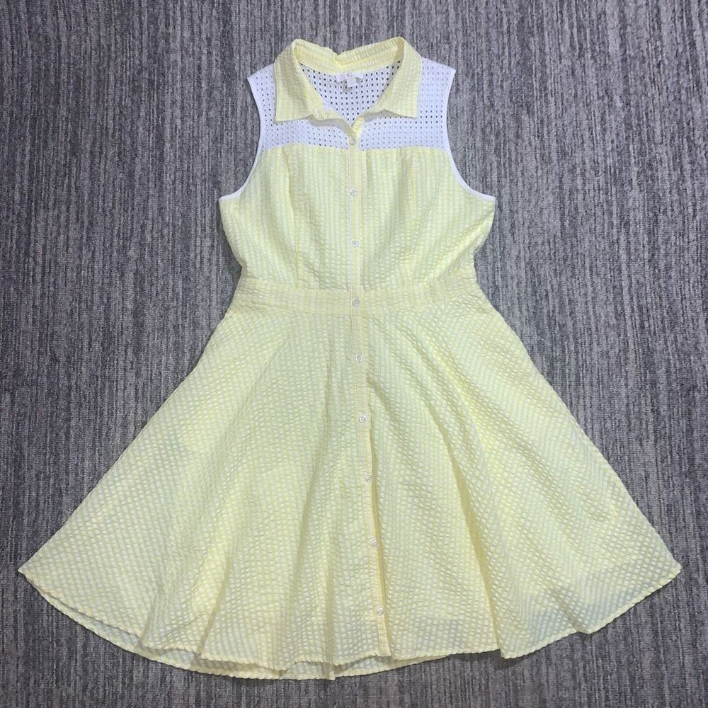 Charming Charlie Gingham & Eyelet Summer Shirt Dress Small Girlhoodcore Pockets‎